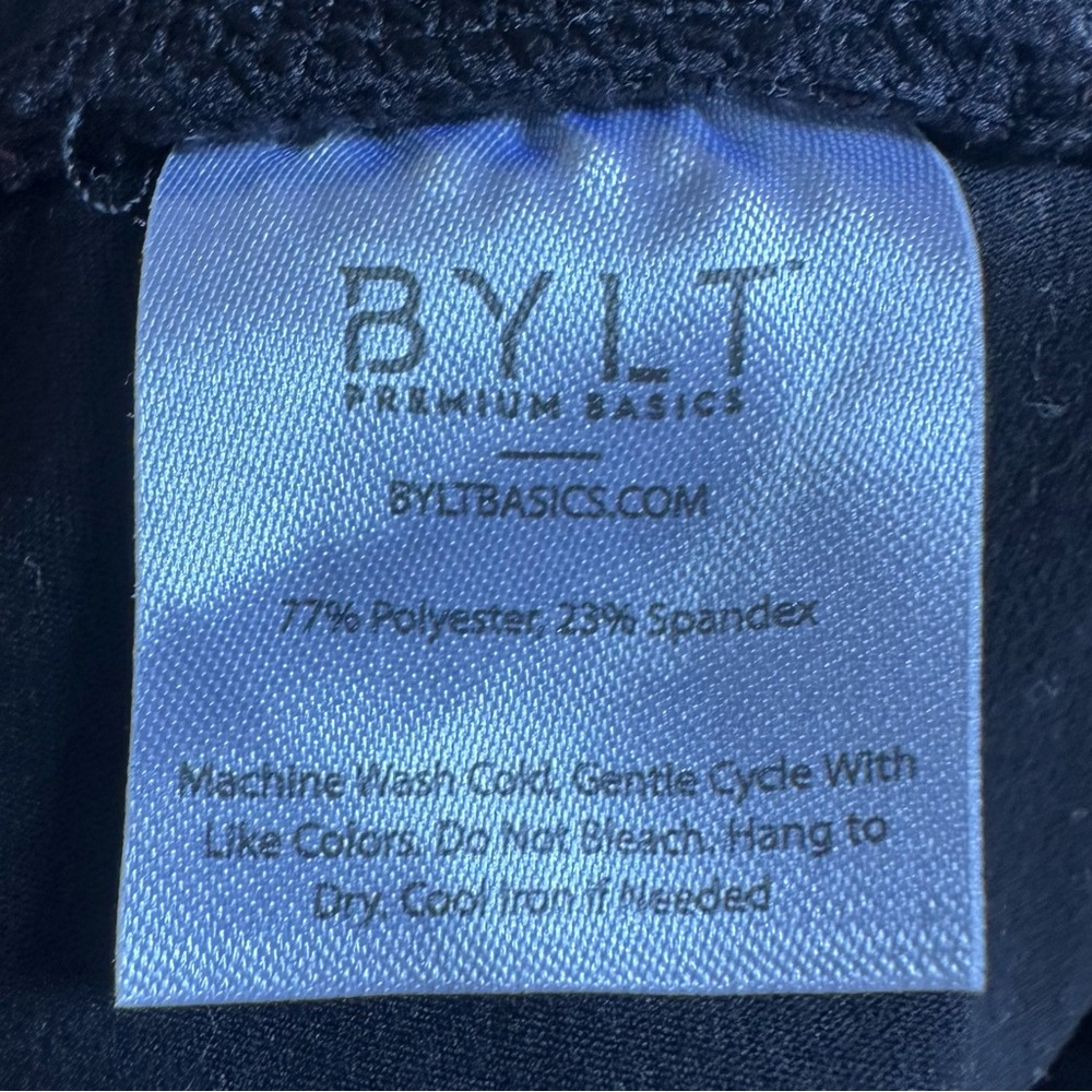 BYLT Women’s Black Premium Basics 9” High Waist Essential Biker Shorts- Medium - Picture 3 of 10
